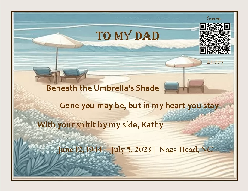 quilt label - to my dad quilt label - to my dad